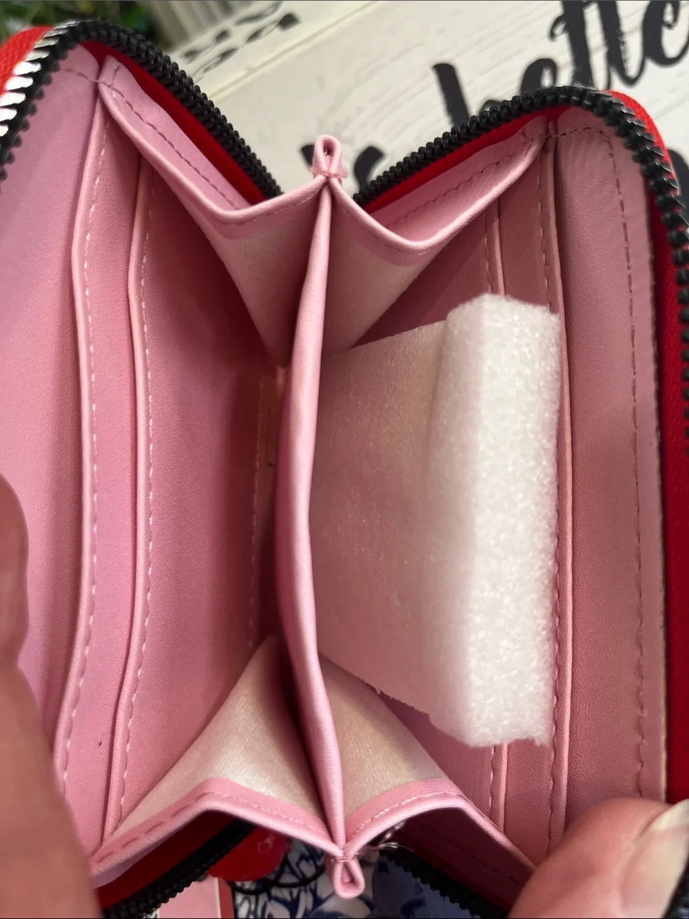 ROMWE Pink Strawberry Shortcake Zip Wallet with Red Accents